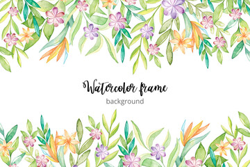 Watercolor hand draw floral background
