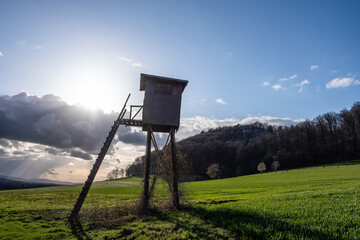 Country landscape in sunshine in Germany