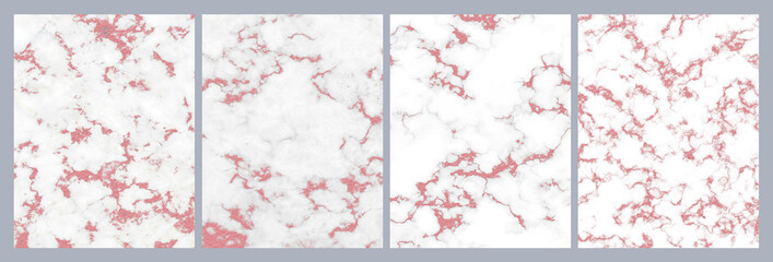 Rose gold white marble and glitter texture backgrounds, With clipping path.