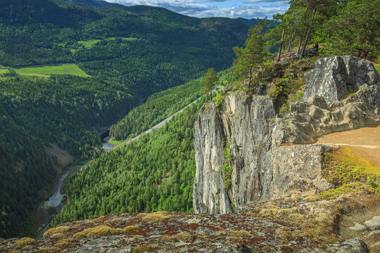 Ravnejuv cliff panoramic shot in Norway