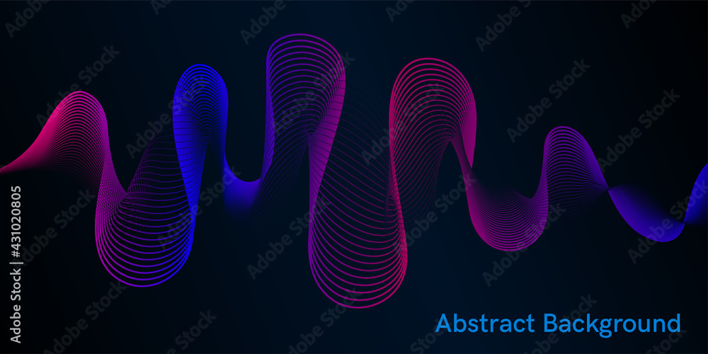 Poster modern bright dynamic wave lines. abstract vector background.