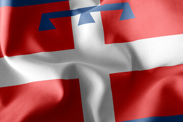 Fototapeta premium 3D illustration flag of Piedmont is a region of Italy.