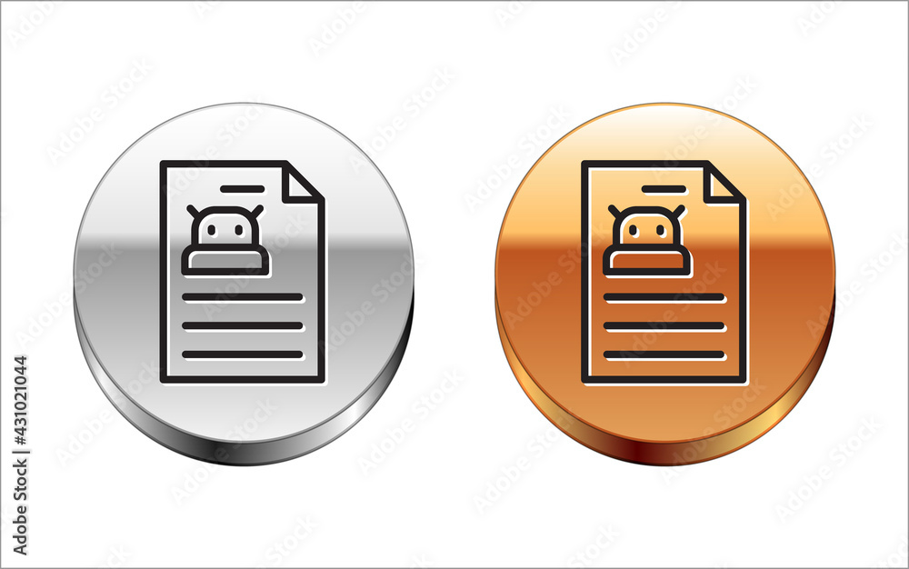 Poster black line technical specification icon isolated on white background. technical support check list, 