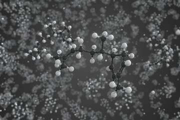 Zingiberene molecule, scientific molecular model, 3d rendering