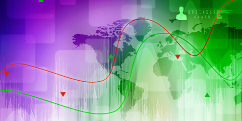 2d rendering Stock market online business concept. business Graph 
