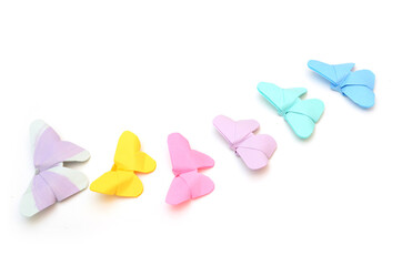 Group of leading origami butterflies