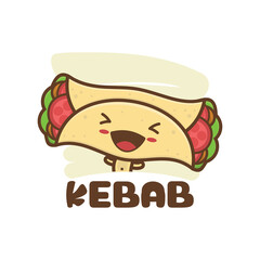 vector cute mascot kebab