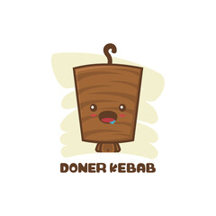 cute doner kebab mascot