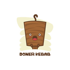 cute doner kebab mascot