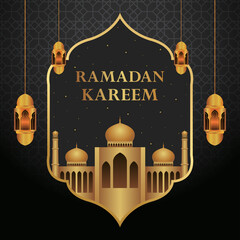 Ramadan kareem banner background design illustration