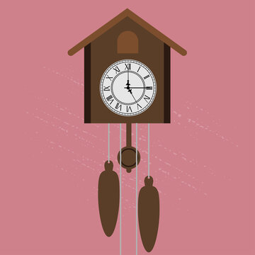 recommend clip art: Retro cuckoo clock. Vintage style with texture