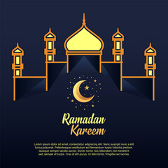 Ramadan kareem banner background design illustration