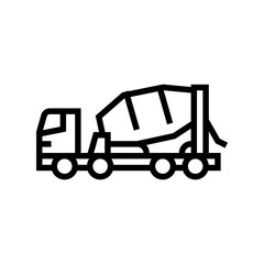 truck concrete transportation line icon vector. truck concrete transportation sign. isolated contour symbol black illustration