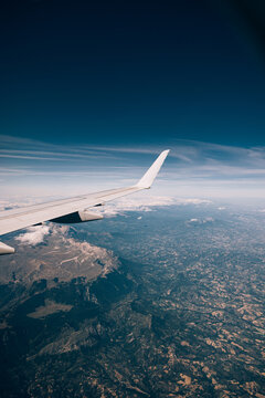 View From The Plane Window Of The Apennine Mountains In Italy