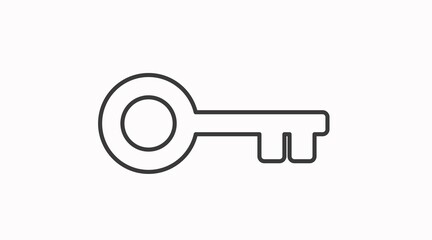 Key Icon. Vector flat isolated illustration of a key
