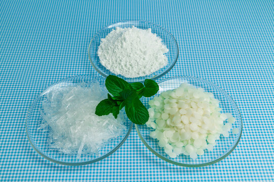 Raw Materials For The Cosmetics Industry, Mint Crystal, Wax, Powder