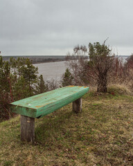 bench on the shore