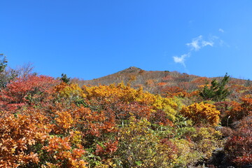 秋の福島県の磐梯山の登山