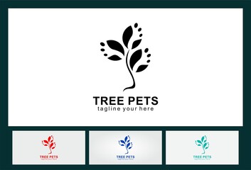 tree foot vector pets logo