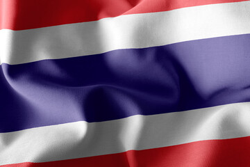 3D rendering illustration flag of Thailand. Waving on the wind f