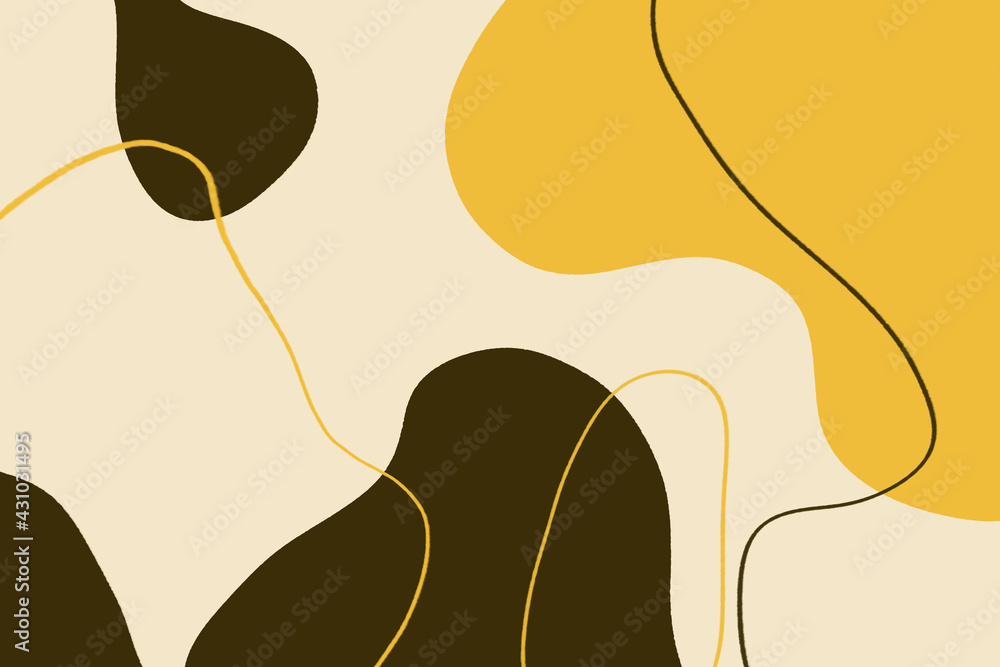 Poster abstract minimalist contemporary aesthetic background with shapes and lines. boho style. flat design