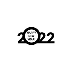 Happy New Year 2022 text design. Cover of business diary for 2022 with wishes. Brochure design template, card, banner. Isolated on white background. Year of the Tiger 2022. Vector illustration.
