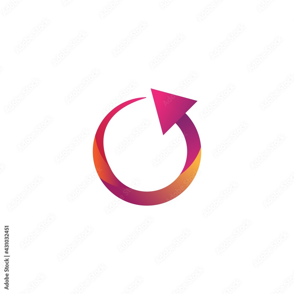 Poster gradient full color 3d vector arrow. graphic logo design for company. vector illustration