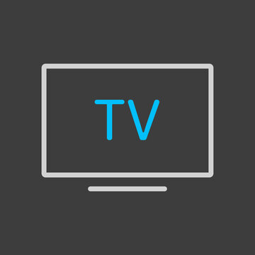Smart TV flat vector icon on dark background