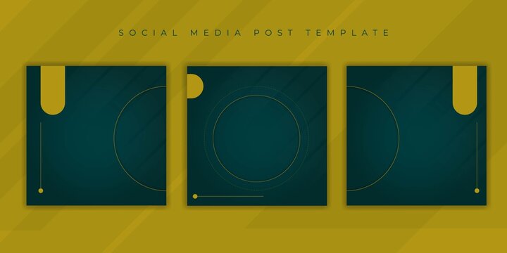 Set Of Social Media Post Green Template Design. Simple Social Media Template Design