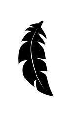 illustration of an old feather. Feather silhouette. Retro image of letter with feather icon.
