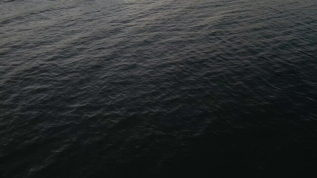 Drone flight towards KDF Prora in the bay of Binz on the island of R&uuml;gen.