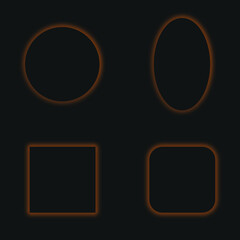 set of eclipse effect vector illustration design on dark background for your design