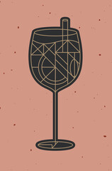 Art deco spritz cocktail powder coral