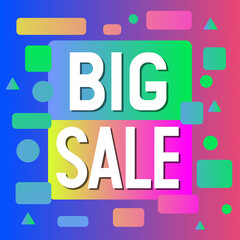 Sale banner. Bright, geometric banner Big sale. Vector illustration.