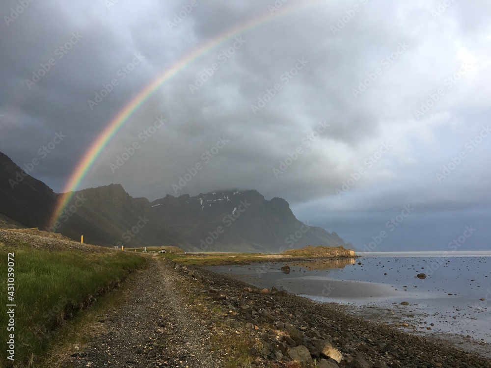 Wall mural rainbow over the sea