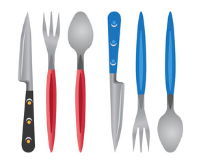 Flat vector icon a kitchen equipment, knife , fork and spoon for apps or websites