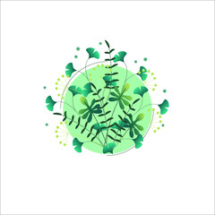 green tree with globe