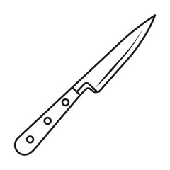 Kitchen knife line art vector icon for apps or websites