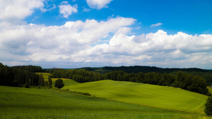 Hills and meadows of Kashubia Region, Poland.