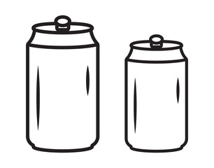 Aluminum cans / soda cans line art vector icon for apps and websites