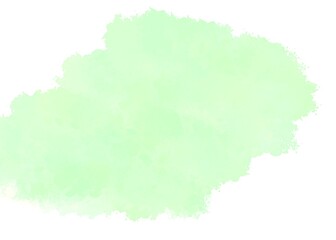 Green watercolor surface with splashes on white background, mint watercolor, lime color, template.