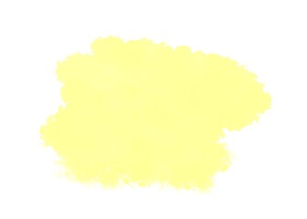 Abstract yellow watercolor paint on a paper background. Lemon color.