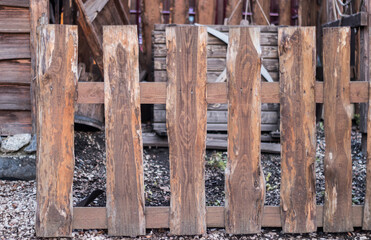 fence made of rare wooden boards, wooden planks