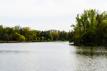 Herastrau park in springtime season, Bucharest, Romania.