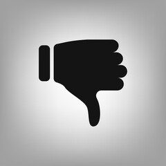 Thumb down cut-out icon for the interface of applications, games, sites, vector illustration.