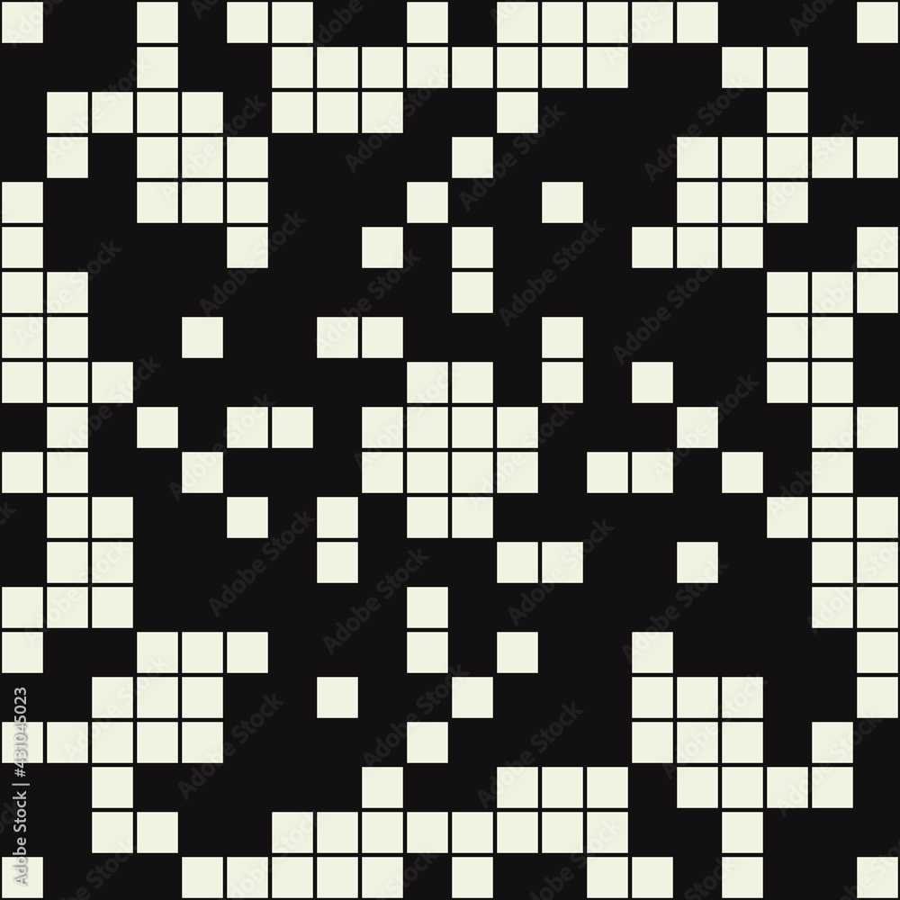 Poster Broken white tiles and too many missing items. Vector.