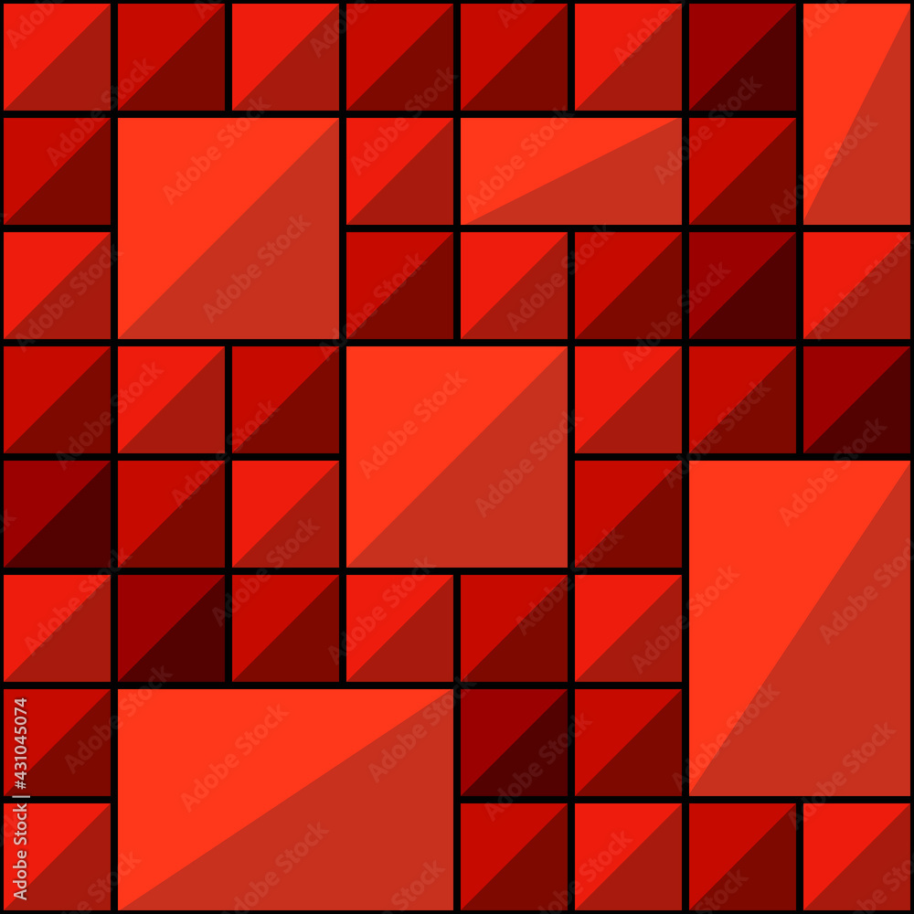 Poster red tile pattern. vector seamless ornament.