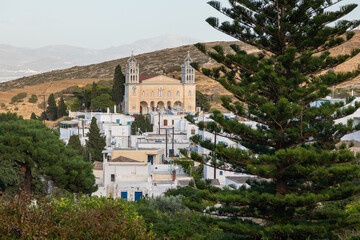 Naklejka premium View of the Saint Ioannis Kleidonias in the center of Lefkes, Paros island, Greece.