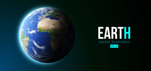 Realistic Earth planet from space. Vector illustration