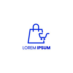 Modern flat design e-commerce logo vector template 